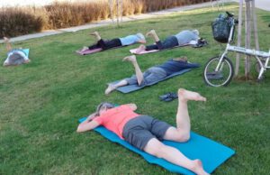 Sunset Yoga on the grass